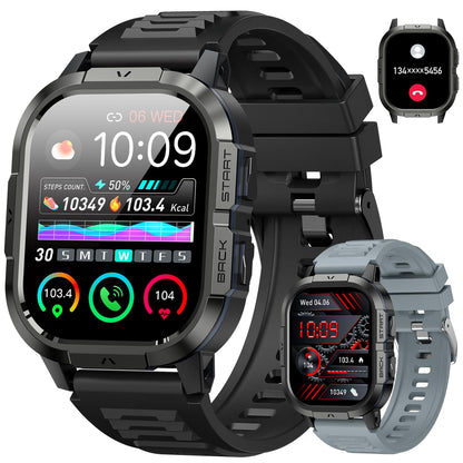 Smart Watch for Men Fitness Tracker: Military Waterproof Make Answer Call Digital Mens Watches Running Step Pedometer Smartwatch Compatible Samsung Android and iPhone Sleep Heart Rate SpO2 Monitor