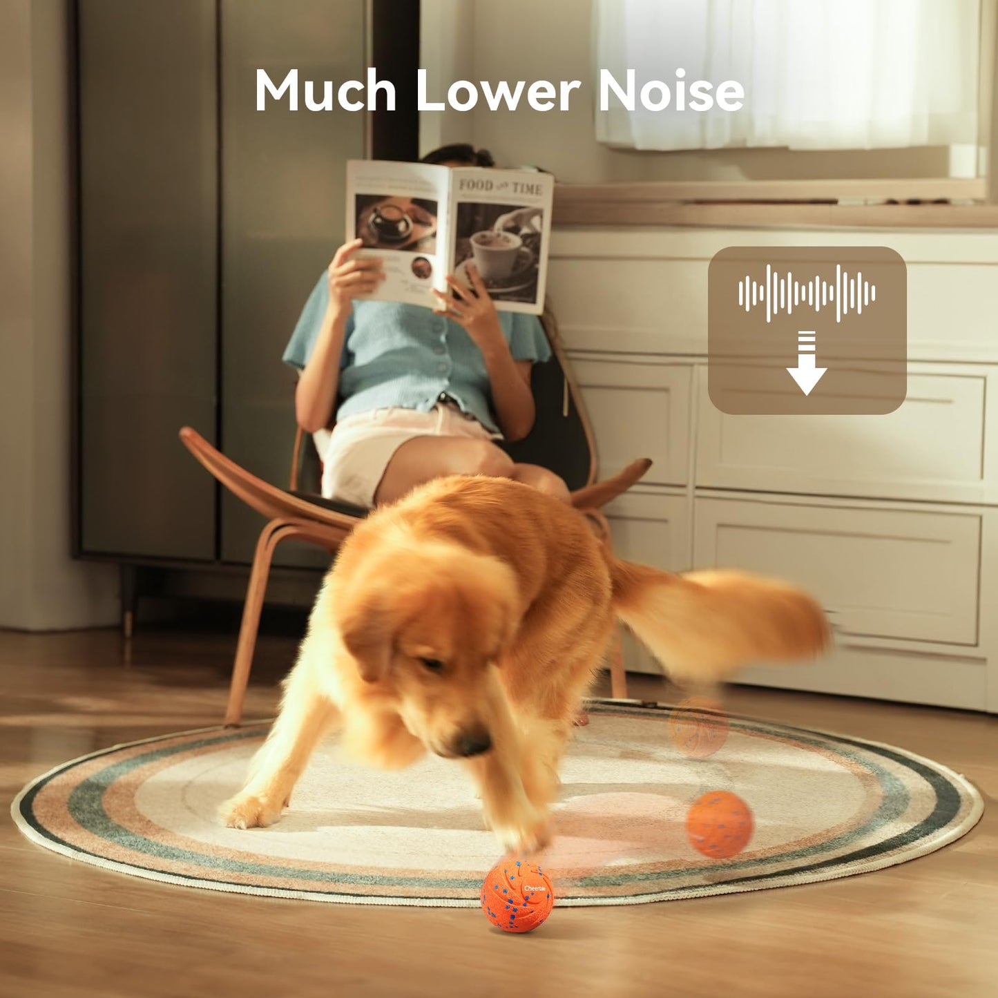 Cheerble Smart Interactive Dog Toy, Wicked Ball AIR, Automatic Moving, Bouncing, and Rotating, E-TPU Material, IPX7 Waterproof Rating, Active Rolling Ball for Puppy, Medium and Large Dogs