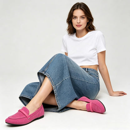 Women's Slip on Flats Shoes Runs Small Faux Suede Ballet Flats Fashion Business Casual Comfortable Flats Dressy Loafers for Women