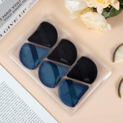 Pimoys 6 Pieces Powder Puff, Face Makeup Sponge Soft Velour Triangle Powder Puffs Beauty Sponge for Loose Powder (Black, Pink)