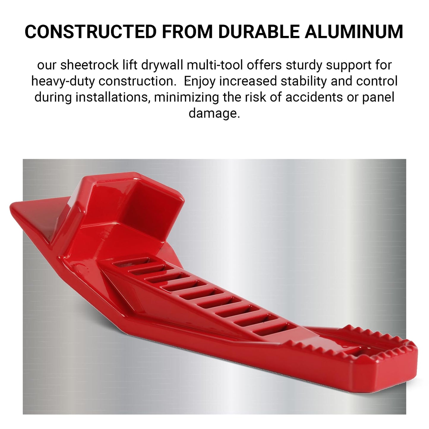 (2-Pack) Calvana XL Drywall Lift & Sheetrock Kicker Multi-Tool Set with Built-In Drywall Rasp Tool & Bottle Opener, Ideal for Wall Panels & Door Installation, XL Size Drywall Tools
