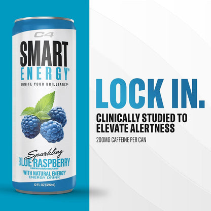 C4 Smart Energy Drinks Variety Pack, Sugar Free Performance Fuel & Nootropic Brain Booster, Coffee Substitute or Alternative, 4 Flavor Berry Breeze Variety (Pack of 24)
