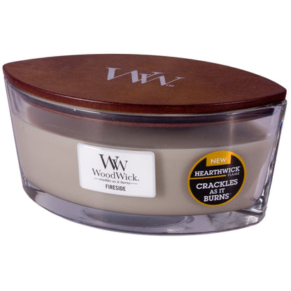 WoodWick Large Hourglass Fireside Candle, Premium Soy Blend Wax, Crackles as it burns, Perfect for Gifting, 21oz