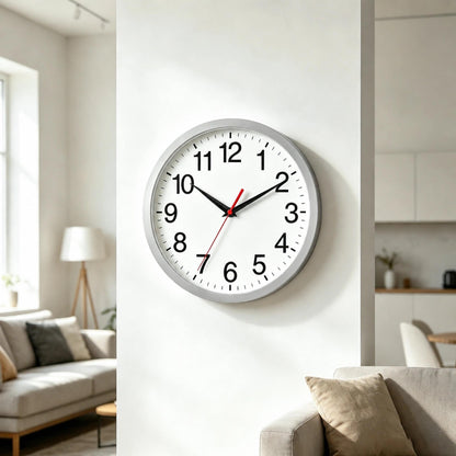 Rohioue Wall Clock Modern 8 Inch Battery Operated Silent Non Ticking Small Analog Clock for Living Room Office Home Bedroom Kitchen Bathroom(Black)