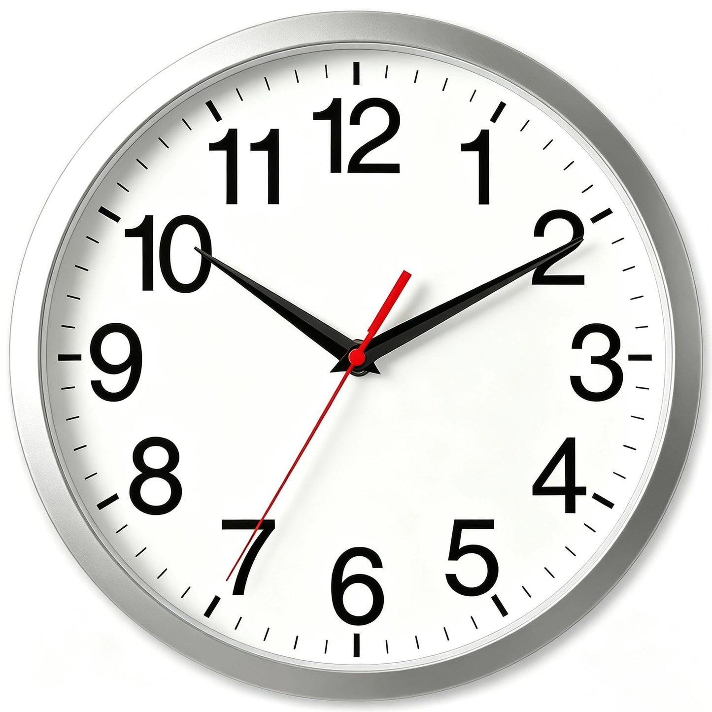 Rohioue Wall Clock Modern 8 Inch Battery Operated Silent Non Ticking Small Analog Clock for Living Room Office Home Bedroom Kitchen Bathroom(Black)