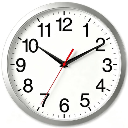 Rohioue Wall Clock Modern 8 Inch Battery Operated Silent Non Ticking Small Analog Clock for Living Room Office Home Bedroom Kitchen Bathroom(Black)