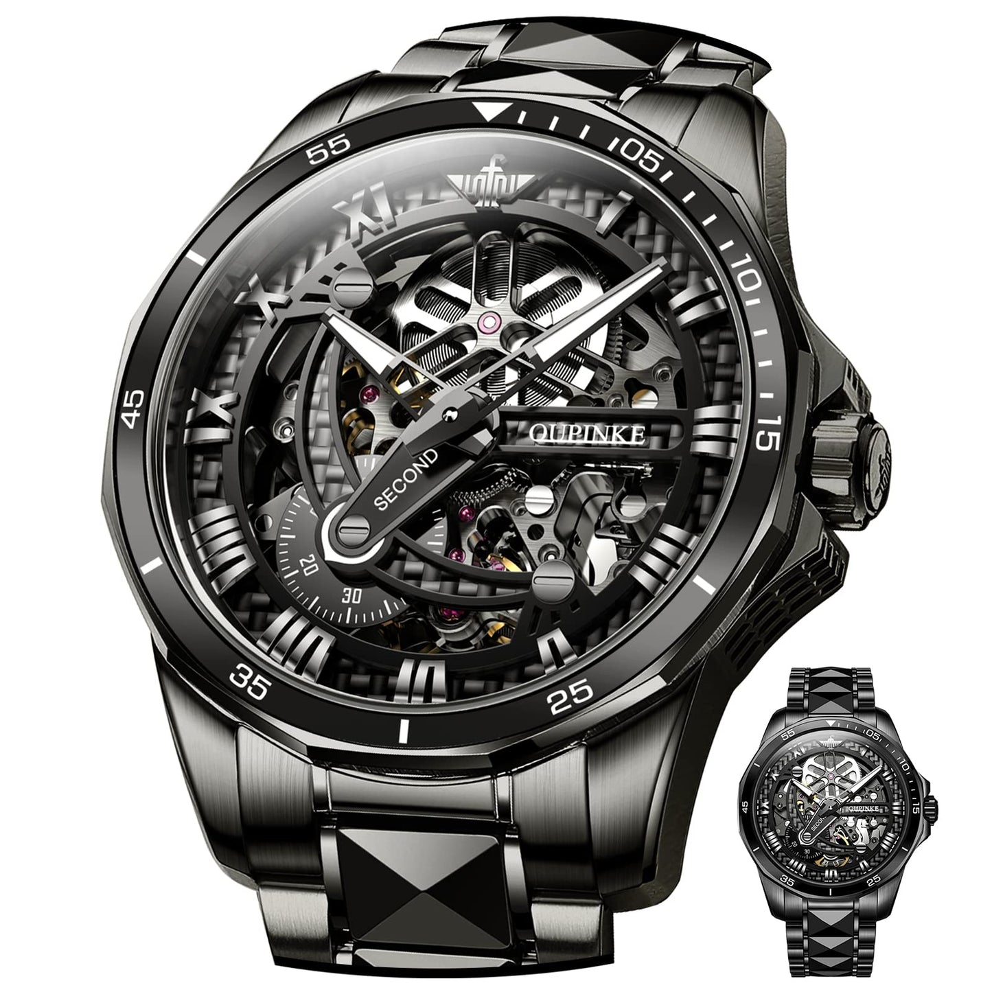 OLEVS Luxury Watches for Men Big Face Stainless Steel Business Dress Analog Quartz Watch with Day Waterproof Luminous Mens Wrist Watch