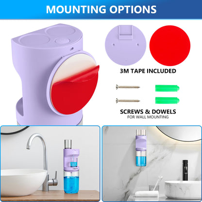 ZOFGENOW Automatic Mouthwash Dispenser for Bathroom,Bathroom Accessories 19.4 Fl Oz Dispensers with Magnetic Cups,Wall Mounted Dispenser,Suitable for All Age Groups,White