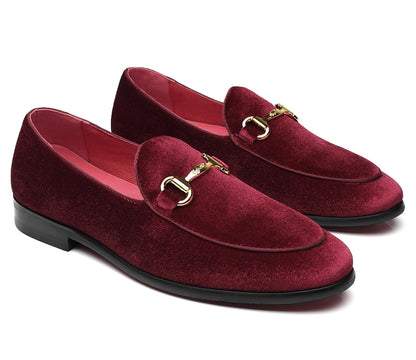 Men's Velvet Loafers Wedding Party Prom Homecoming Shoes