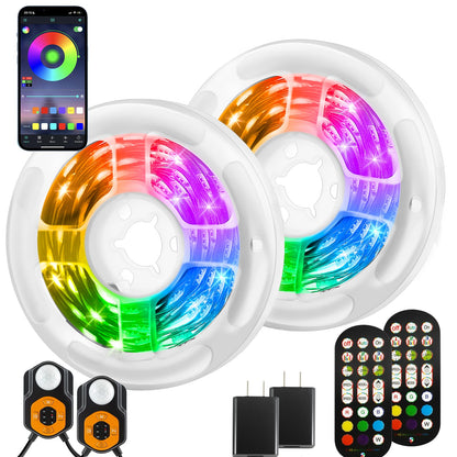 Motion Sensor LED Light Strip 19.68ft Under Bed Lights, RGB 3 Mode Motion Activated Bed Light with Music Sync and Timer, Dimmable Color Changing LED Lights Father Day Gifts