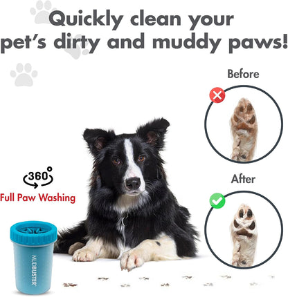 Dexas MudBuster Portable Dog Paw Cleaner - Premium Quality, Blue, Small Size for Pet Supplies and Accessories