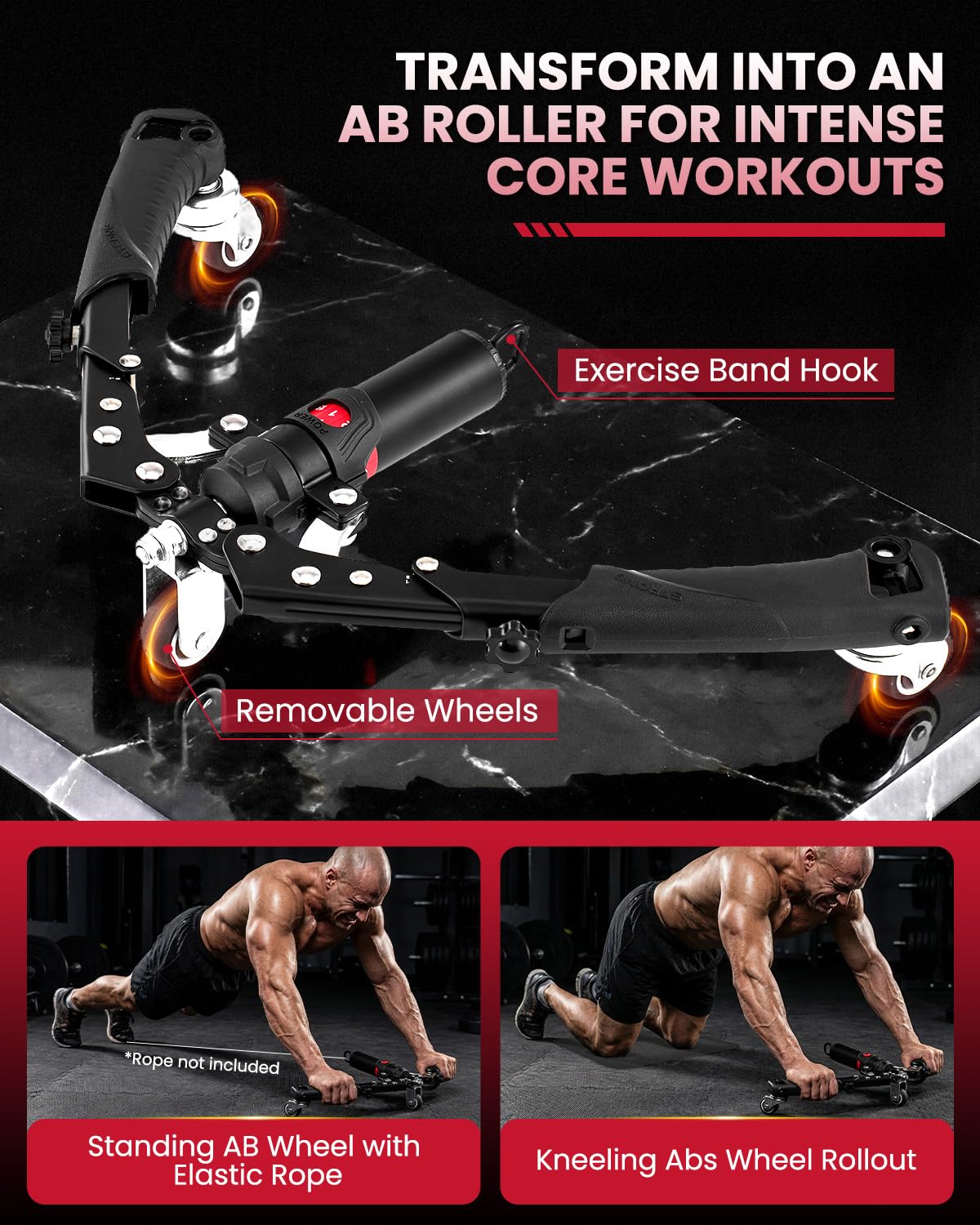 SAKER Twister Arm Trainer, Adjustable Hydraulic Home Gym Equipment for Strength Training, 22-440Lbs Chest Expander with Ab Roller Wheel, Workout Equipment for Men & Women, Arms Chest Core