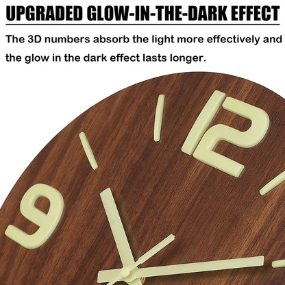 HZDHCLH Wall Clocks Battery Operated,Wall Clock Green,8 inch Wall Clock Silent Non Ticking Modern 3D Numbers for Kitchen Bedroom Living Room Office Classroom Decor