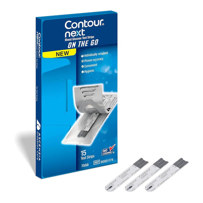 Ascensia Contour Next Blood Glucose Test Strips for Diabetes – 70 Count (1 Pack) - Accurate, No Coding, Second-Chance Sampling, Compatible with All Contour Next Meters for Easy Blood Sugar Testing