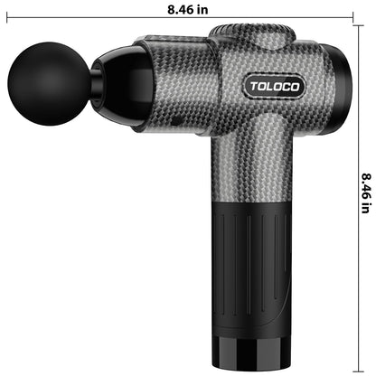 TOLOCO Massage Gun, Deep Tissue Back Massage for Athletes for Pain Relief, Percussion Massager with 10 Massages Heads & Silent Brushless Motor, Fathers Day Dad Gifts, Black
