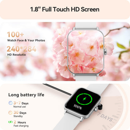 Smart Watch for Women Android & iPhone, Alexa Built-in, IP68 Waterproof Activity Fitness Tracker with Bluetooth Call (Answer/Make), 1.8" Smartwatch with Heart Rate/SpO2/Sleep Monitor, 100+ Sports Mode | Pink