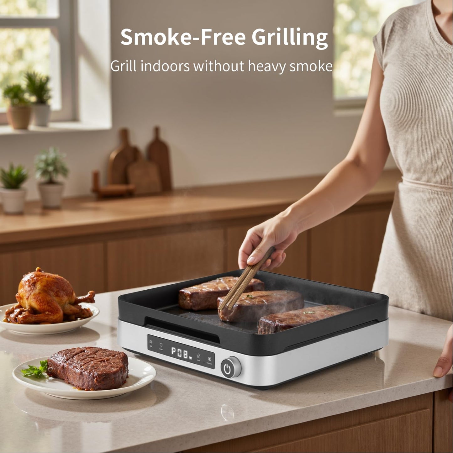 COOKTRON Double Induction Cooktop Burner with Fast Warm-Up Mode, 1800w 2 Burner with 10 Temperature 9 Power Settings, Portable Dual Induction Cooker Cooktop with Child Safety Lock & Time