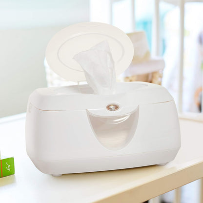 Munchkin Warm Glow Baby Wipe Warmer with Nightlight, Baby Wipes Warmer Dispenser for Newborn Diaper Changes, Holds 100 Wipes, White