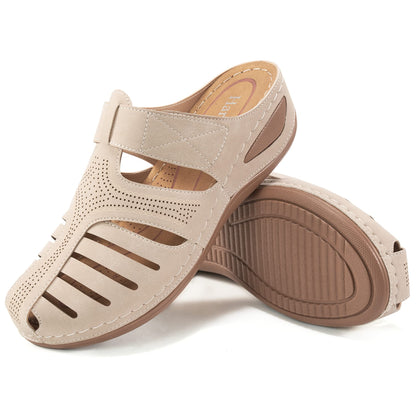 HARENCE Clogs for Women Mules Shoes: Comfortable Dressy Closed Toe Platform Sandals 2026 Summer Casual Adjustable Slip On Walking Wedges