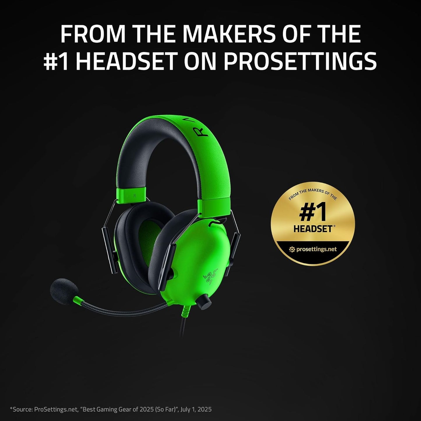 Razer BlackShark V2 X Gaming Headset: 7.1 Surround Sound - 50mm Drivers - Memory Foam Cushion - For PC, PS4, PS5, Switch - 3.5mm Audio Jack - Black
