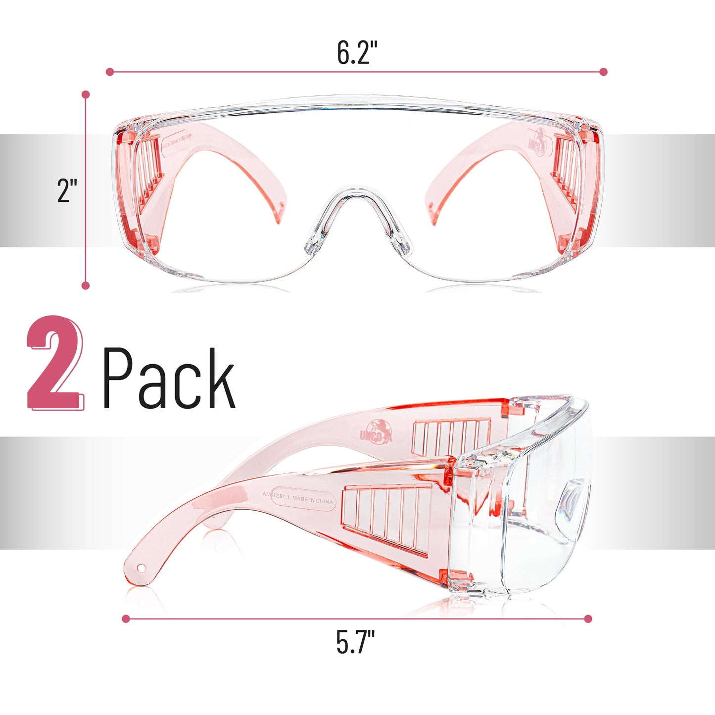 UNCO- Safety Goggles Over Glasses, Protective Goggles, Anti Fog, Work, Safety Glasses Over