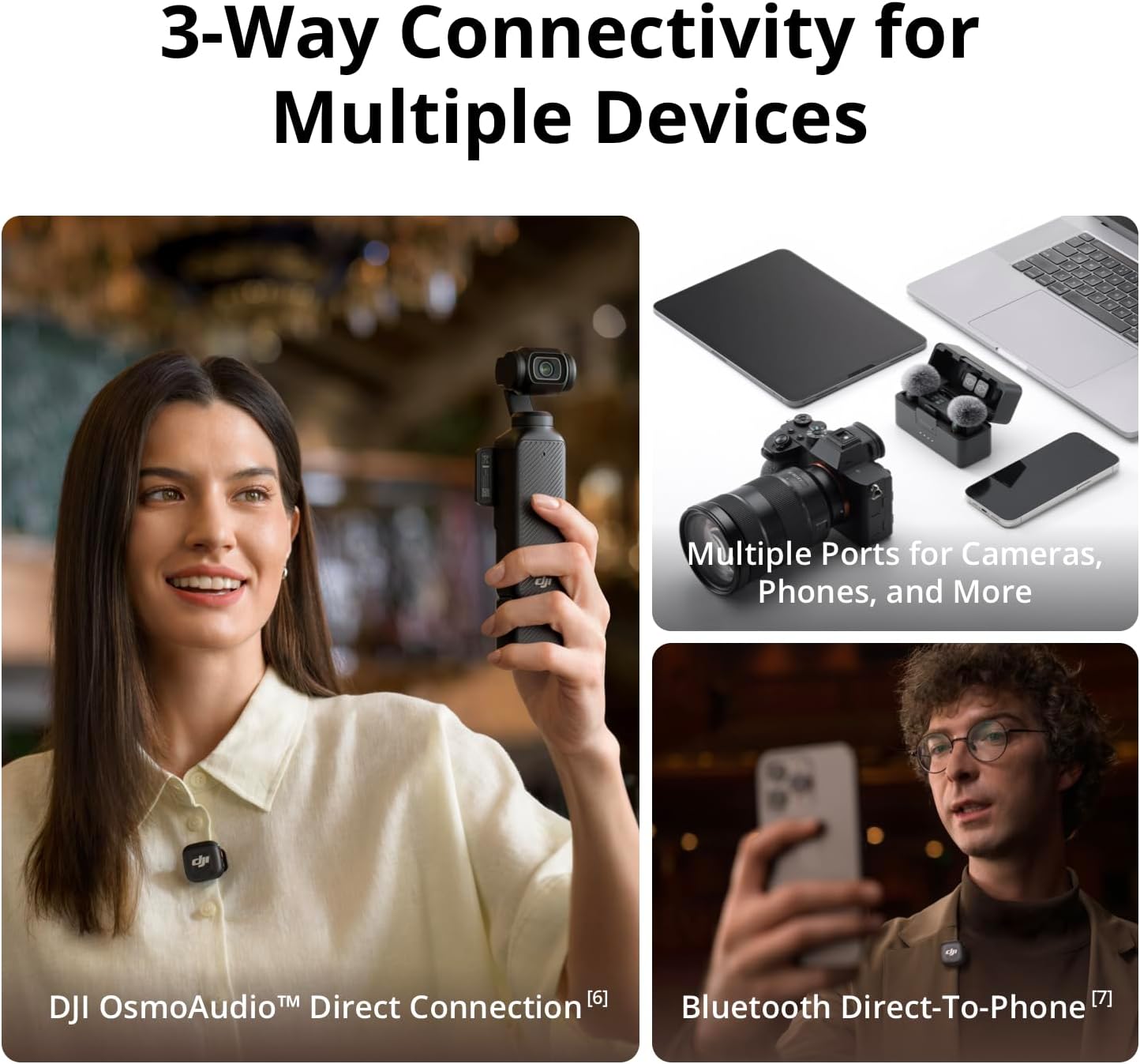 DJI Mic (2 TX + 1 RX + Charging Case), Wireless Lavalier Microphone, 250m (820 ft.) Range, 15-Hour Battery, Noise Cancellation Wireless Microphone for PC, iPhone, Record Interview, YouTube, Black | Dual Transmitters Plus 1 Receiver, Up to 250 M Line-of-Si