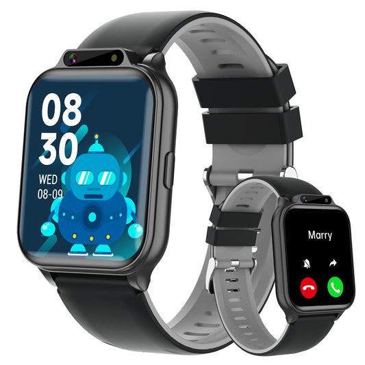 Smart Watch for Kids, 1.85" Fitness Tracker with Heart Rate, Sleep Monitor, IP68 Waterproof Smartwatches with Video Music, Pedometer, Game, NO APP/Phone, Gift for Boys Girls. (Classic, Black)