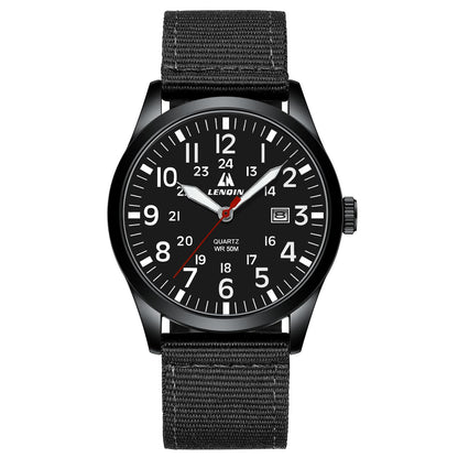 LN LENQIN Mens Watches Unisex Military Sport Nylon Strap Stylish Luminous Fashion Analog Quartz Watch for Men Waterproof Army Tactical Casual Wristwatch