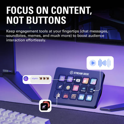 Elgato Stream Deck MK.2 Studio Controller, 15 Macro Keys | Trigger actions in OBS, Twitch, YouTube and more, Visual feedback, Hundreds of plugins, Works with Mac and PC