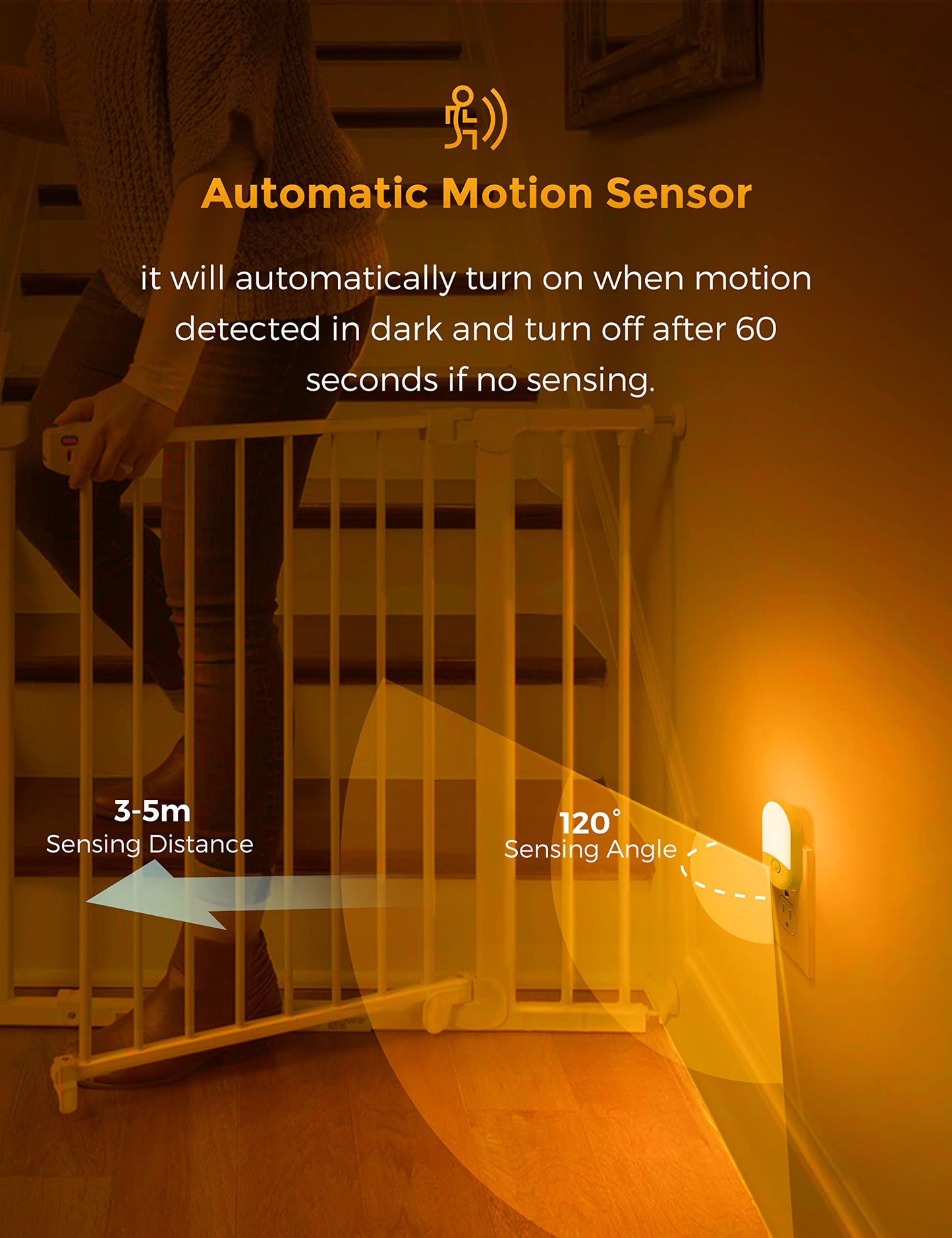 L LOHAS LED Motion Sensor Night Light, 2Pack, Motion Activated Night Light, Night Lights Plug into Wall Motion Sensor, 3000K Warm White, Adjustable Brightness 30/60LM, for Kids Adults Bathroom Bedroom