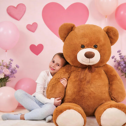Toys Studio 47 Inch Big Teddy Bear Giant Stuffed Animal for Girls, 4 Feet Large Teddy Bear Baby Shower Party Decorations Kids Women Girlfriend Christmas Valentines Gifts, Light Brown