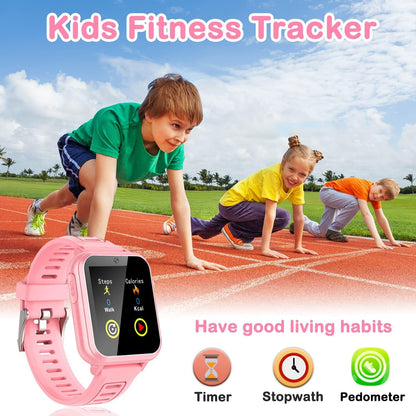 Cosjoype Kids Game Smart Watch for Kids with 39 Puzzle Games HD Touch Screen Camera Music Player Pedometer Alarm Clock Calculator Flashlight 12/24hr Kid Watch Gift for 4-12 Year Old Boys Toys for Kid