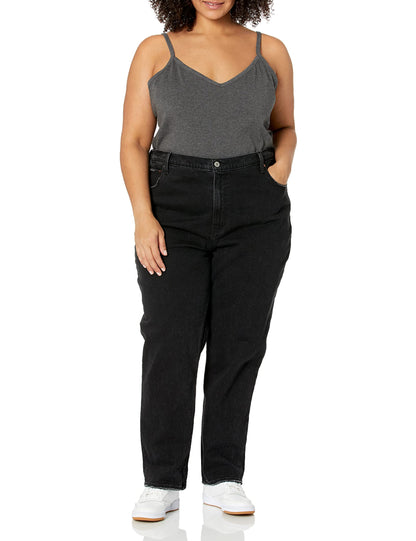 Amazon Essentials Women's Slim-Fit V-Neck Cami, Pack of 4