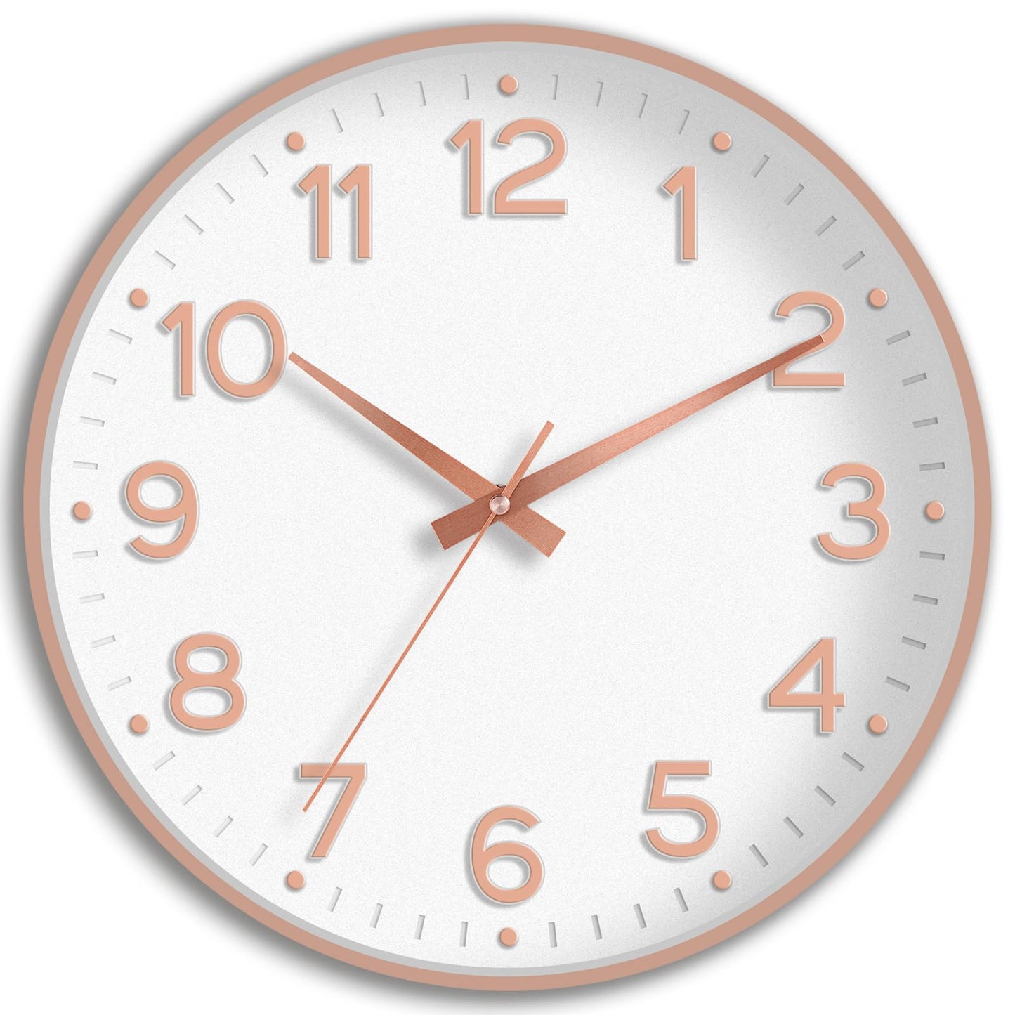 Roymnie Wall Clock Green, Silent Wall Clocks Battery Operated 8 Inch-Modern Non Ticking Analog Clock Decorative for Kitchen Office Bathroom Bedroom(Gold)