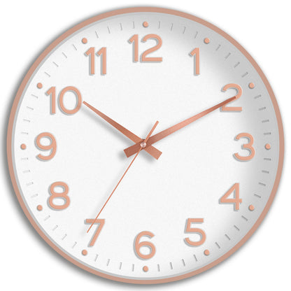 Roymnie Wall Clock Green, Silent Wall Clocks Battery Operated 8 Inch-Modern Non Ticking Analog Clock Decorative for Kitchen Office Bathroom Bedroom(Gold)