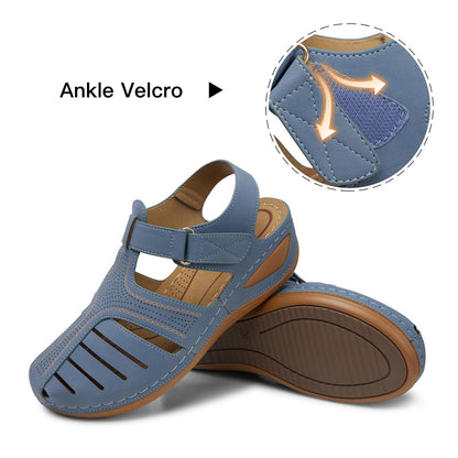 SHIBEVER Women's Wedge Sandals Summer: Closed Toe Sandals for Women Platform Dressy Wedge Size 5-11