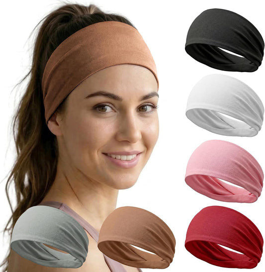 Acozycoo 6 Pack Headbands for Women - Non Slip Soft Wide Hair Bands for Yoga, Fashion, Workouts, Washing Face & Daily Use - Sweat Wicking Stretchy Workout Accessories for All Hair Types