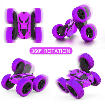 Hamdol Remote Control Car for Kids, 360° Rotating Double-Sided RC Car with LED Headlights, 4WD 2.4GHz Electric Rechargeable Toy Vehicle for Boys and Girls, Perfect Birthday