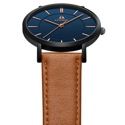 LN LENQIN Mens Watches Waterproof Stainless Steel Watch for Men Analog Quartz Fashion Business Designer Wristwatch