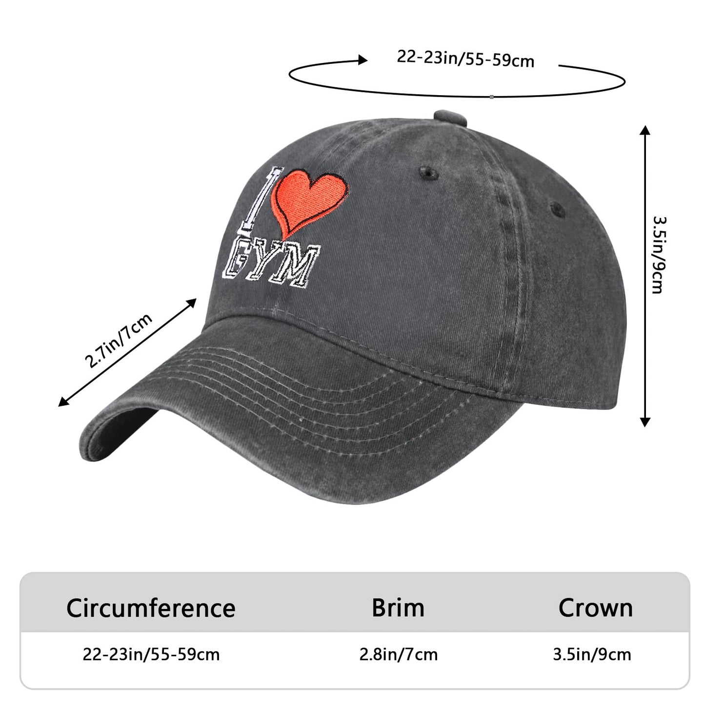Embroidered Baseball Cap Adjustable Vintage Washed Distressed Denim Baseball Hat for Women Men