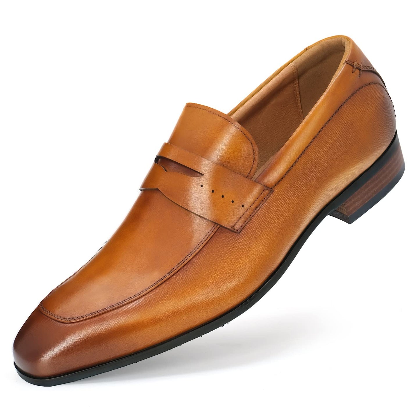 Men's Slip on Oxford Dress Shoes Classic Handmade Calfskin Manufacturing More Compact, Choose The Right Size to Modify The Foot Shape