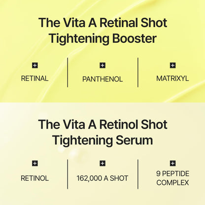 celimax The Vita A Retinal Shot Tightening Booster | 0.1% Retinal, 3% Matryxyl, High-Strength Retinoid for Anti-Aging, Pore Minimizer, Wrinkles & Fine Lines, Firmer Skin, 15ml, Korean Skin Care Gift