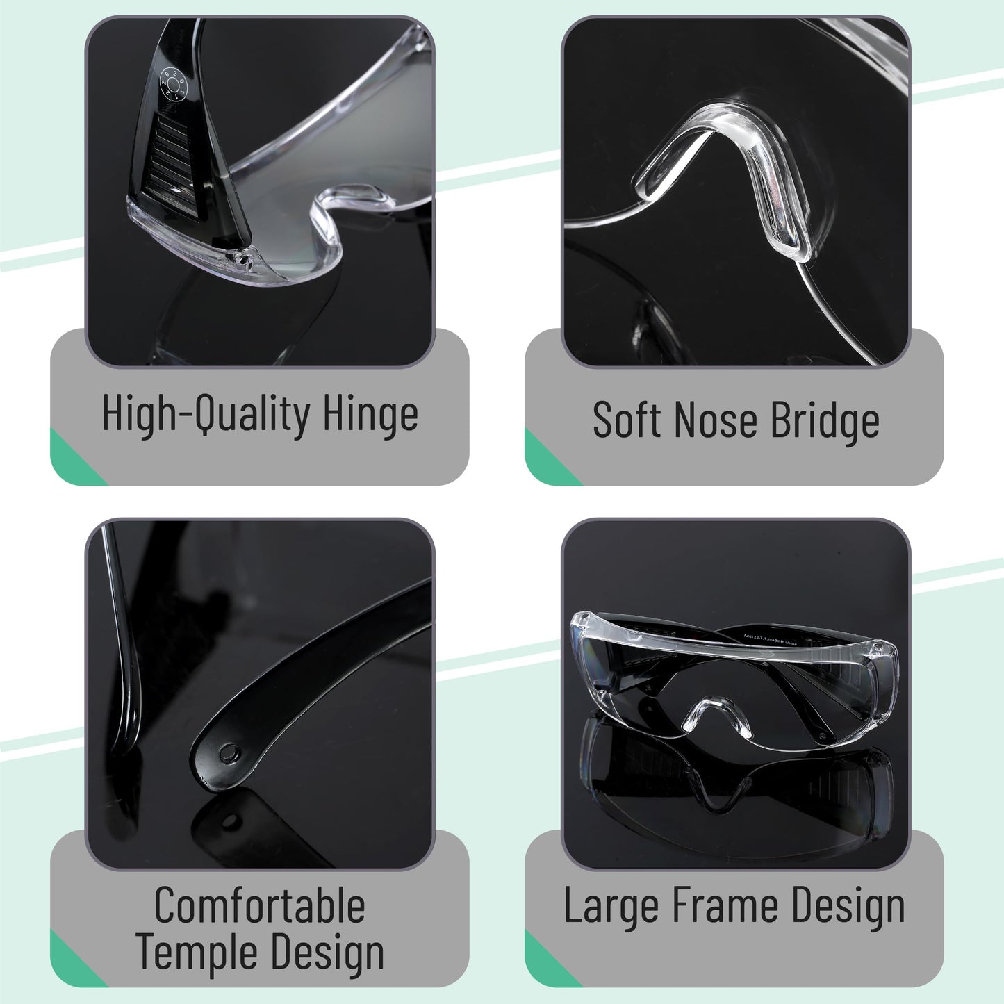 UNCO- Safety Goggles Over Glasses, Protective Goggles, Anti Fog, Work, Safety Glasses Over
