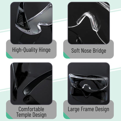 UNCO- Safety Goggles Over Glasses, Protective Goggles, Anti Fog, Work, Safety Glasses Over
