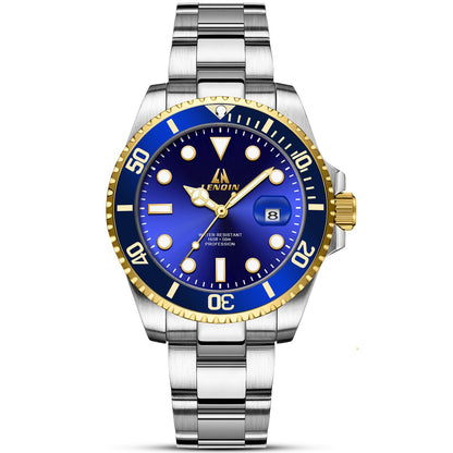 LN LENQIN Mens Watches Stainless Steel Waterproof Analog Quartz Watch for Men with Date Luminous Fashion Wristwatch