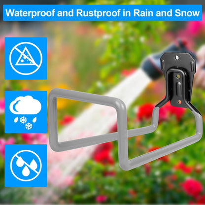 PeoMev Metal Garden Hose Holder - Heavy Duty Hose Hanger Wall Mounted Water Hose Holder for Outside Yard, Sturdy Hose Reel Hose Hooks for Water Hose, Extension Cords