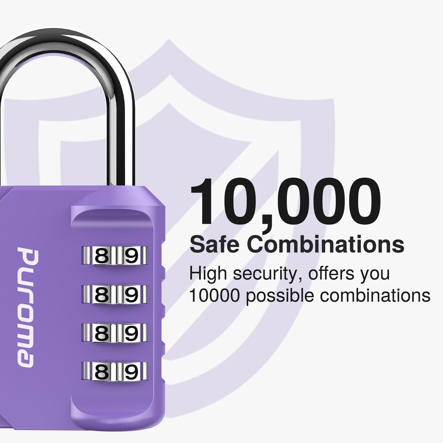 Puroma 2 Pack Combination Lock 4 Digit Padlock for School Gym Locker, Sports Locker, Fence, Toolbox, Case, Hasp Storage (Black & Code Window)