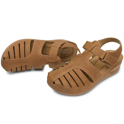 SHIBEVER Women's Wedge Sandals Summer: Closed Toe Sandals for Women Platform Dressy Wedge Size 5-11