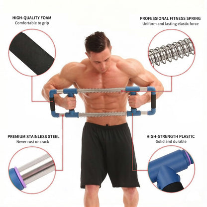 GoFitness Push Down Bar, Chest Exerciser at Home Workout Equipment | Upper Body Strength Trainer for Chest, Arm, Shoulder, Back and Abs, Home Fitness Equipment