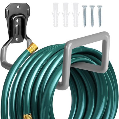 PeoMev Metal Garden Hose Holder - Heavy Duty Hose Hanger Wall Mounted Water Hose Holder for Outside Yard, Sturdy Hose Reel Hose Hooks for Water Hose, Extension Cords